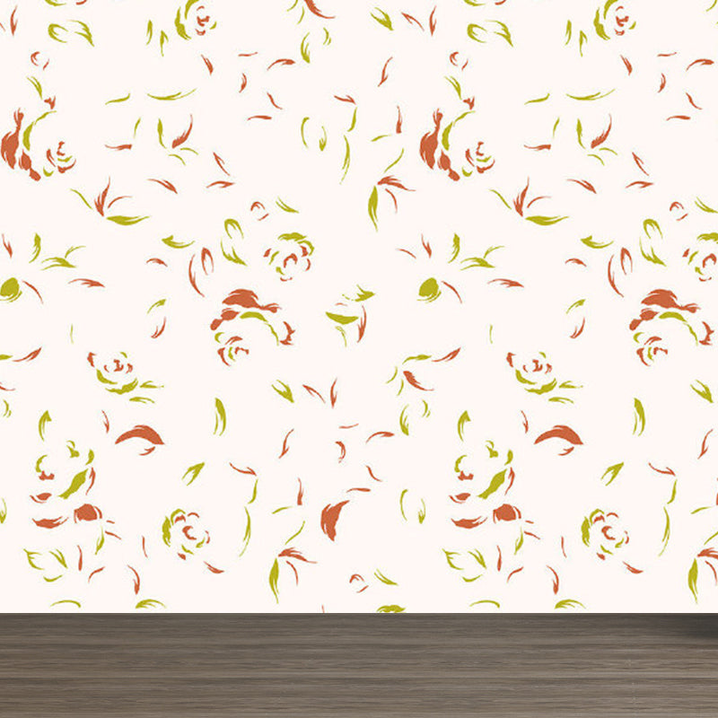 Contemporary Flower Print Mural Pastel Color Florentine Wall Art, Made to Measure Clearhalo 'Wall Decor' 'Wall Mural' 1921123