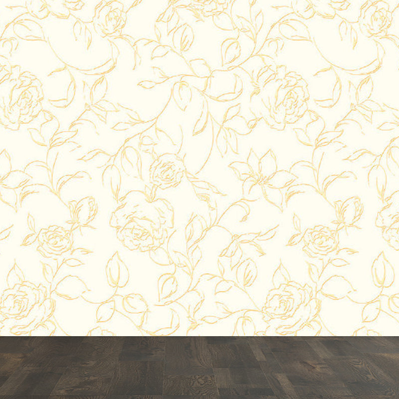 Contemporary Flower Print Mural Pastel Color Florentine Wall Art, Made to Measure Clearhalo 'Wall Decor' 'Wall Mural' 1921127