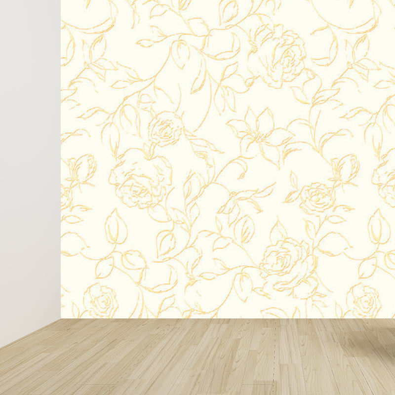 Contemporary Flower Print Mural Pastel Color Florentine Wall Art, Made to Measure Clearhalo 'Wall Decor' 'Wall Mural' 1921128