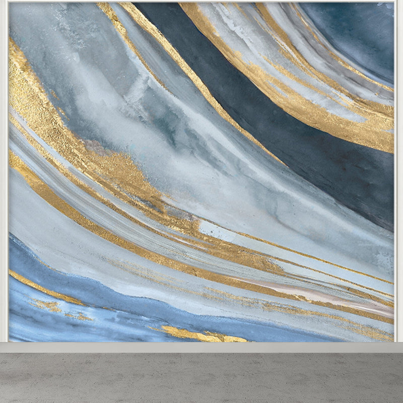 Stain Resistant Abstract Pattern Mural Non-Woven Modern Wall Decor for Girls Room Light Blue Clearhalo 'Wall Decor' 'Wall Mural' 1921146