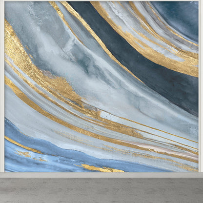 Stain Resistant Abstract Pattern Mural Non-Woven Modern Wall Decor for Girls Room Light Blue Clearhalo 'Wall Decor' 'Wall Mural' 1921146