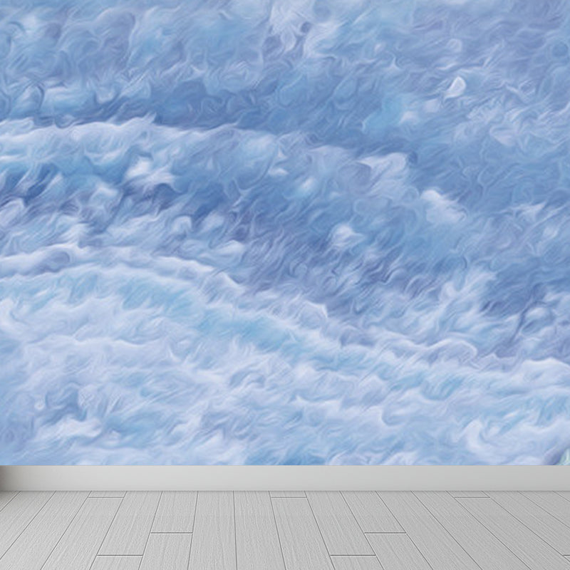 Home Decor Abstract Pattern Mural Decal Customized Contemporary Wall Art for Kitchen Blue Clearhalo 'Wall Decor' 'Wall Mural' 1921161