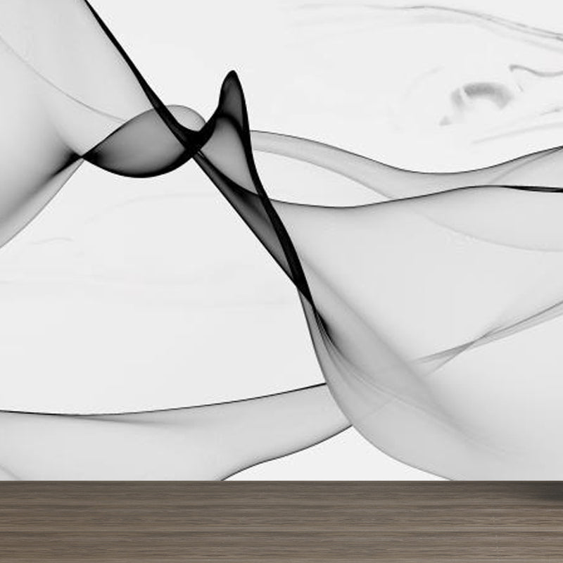 Home Decor Abstract Pattern Mural Decal Customized Contemporary Wall Art for Kitchen White Clearhalo 'Wall Decor' 'Wall Mural' 1921176