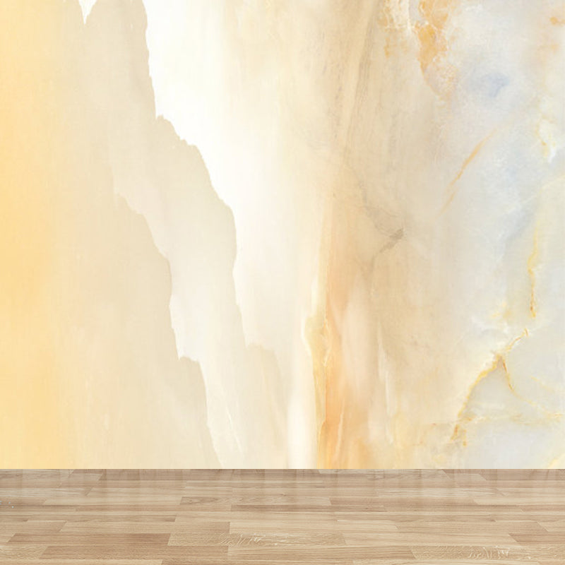 Pastel Color Granite Effect Mural Wallpaper for Decoration Modern Living Room Wall Art Yellow Clearhalo 'Wall Decor' 'Wall Mural' 1921201