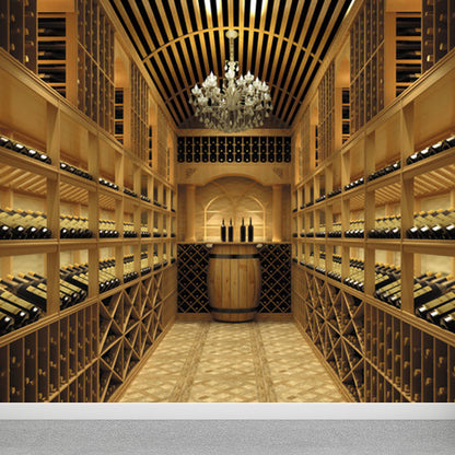 3D Computer Graphics Mural Decal Novelty Non-Woven Textured Wall Covering in Soft Color Brown Clearhalo 'Wall Decor' 'Wall Mural' 1921216