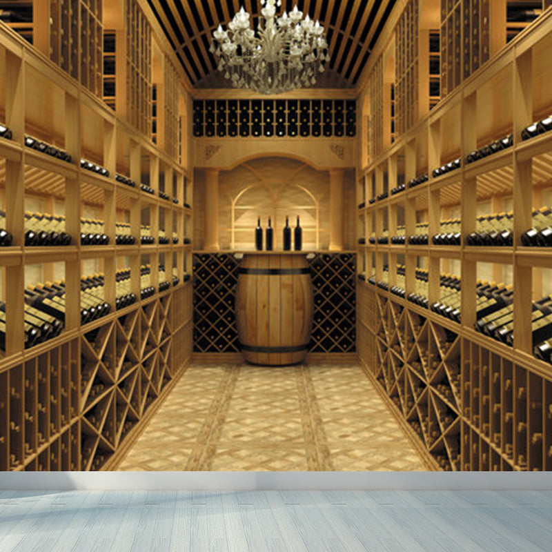 3D Computer Graphics Mural Decal Novelty Non-Woven Textured Wall Covering in Soft Color Brown custom Clearhalo 'Wall Decor' 'Wall Mural' 1921218