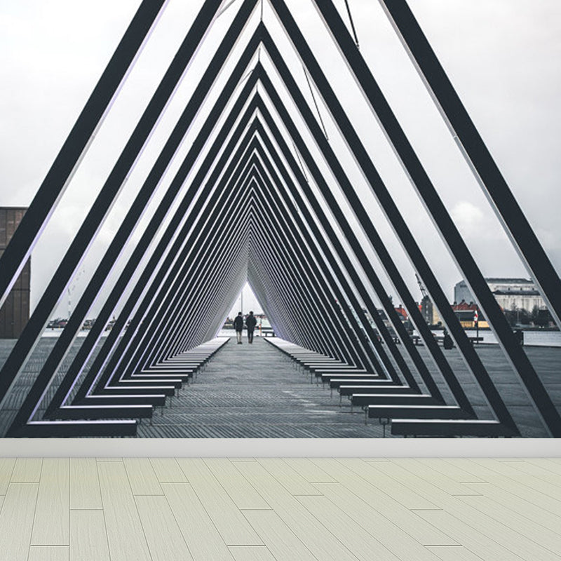 3D Computer Graphics Mural Decal Novelty Non-Woven Textured Wall Covering in Soft Color Black custom Clearhalo 'Wall Decor' 'Wall Mural' 1921223