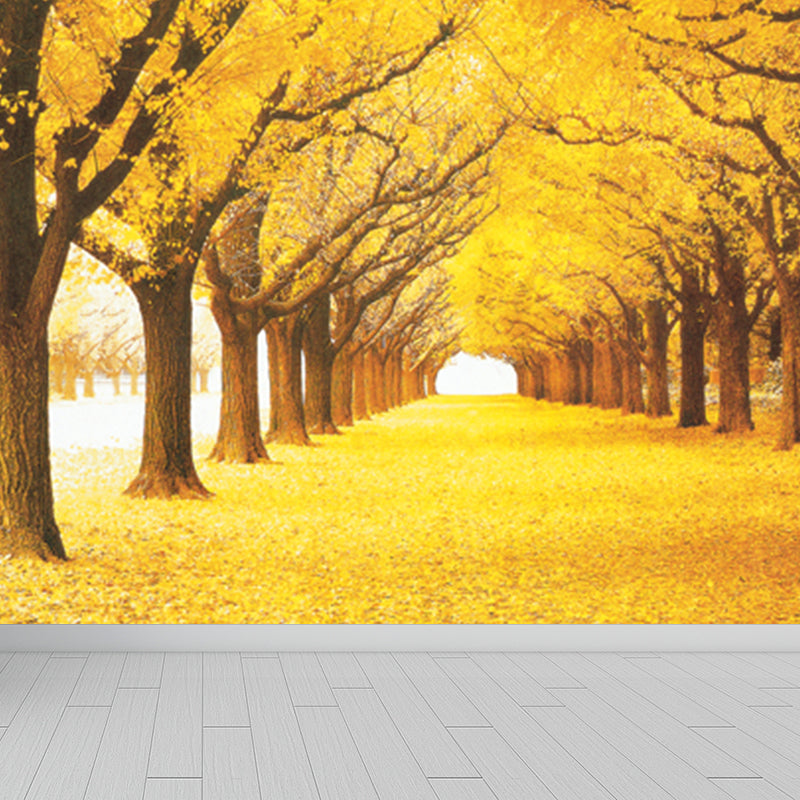 Extensive Space Pattern Mural Wallpaper Creative Non-Woven Material Wall Covering Yellow Clearhalo 'Wall Decor' 'Wall Mural' 1921231