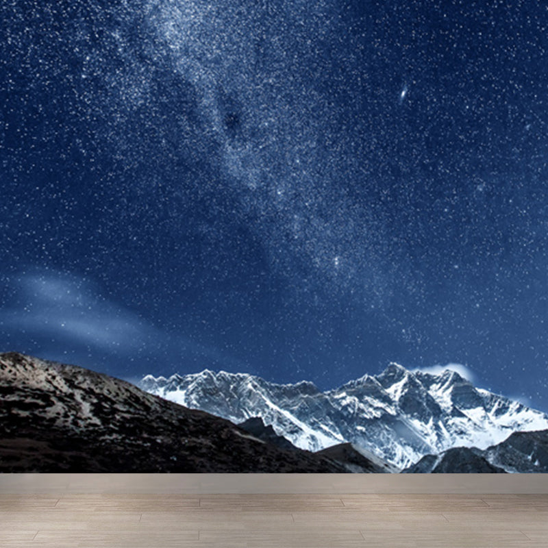 Extensive Space Pattern Mural Wallpaper Creative Non-Woven Material Wall Covering Blue Clearhalo 'Wall Decor' 'Wall Mural' 1921241