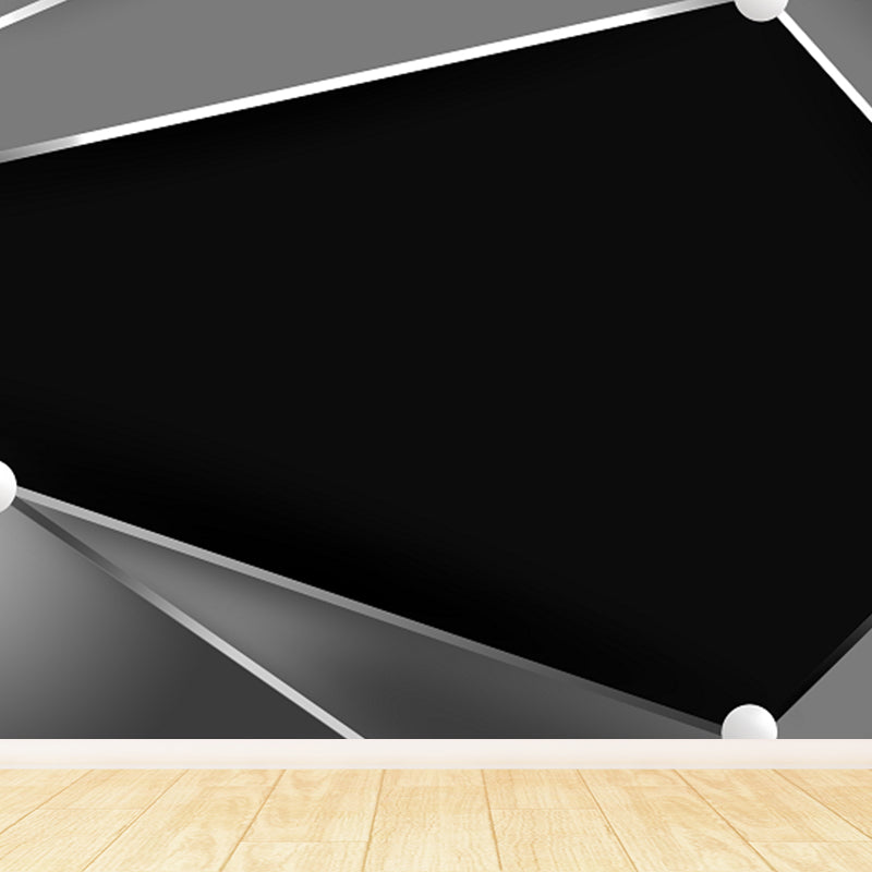 Extensive Space Pattern Mural Wallpaper Creative Non-Woven Material Wall Covering Black Clearhalo 'Wall Decor' 'Wall Mural' 1921251