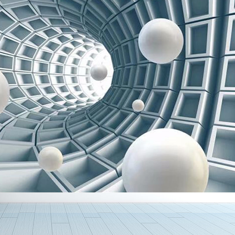 Novelty 3D Design Mural Decal Light Color Waterproofing Wall Decor for Dining Room Blue Clearhalo 'Wall Decor' 'Wall Mural' 1921306