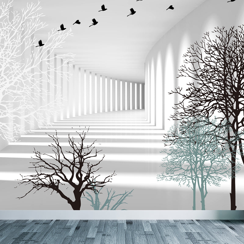 Creative Extensive Space Mural Wallpaper Soft Color Three-Dimensional Space Wall Art Clearhalo 'Wall Decor' 'Wall Mural' 1921337