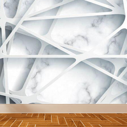 Creative Extensive Space Mural Wallpaper Soft Color Three-Dimensional Space Wall Art White Clearhalo 'Wall Decor' 'Wall Mural' 1921341