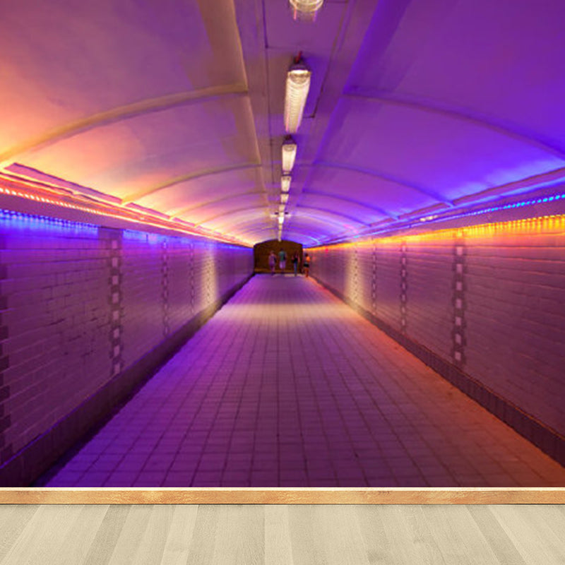 Creative Extensive Space Mural Wallpaper Soft Color Three-Dimensional Space Wall Art Purple Clearhalo 'Wall Decor' 'Wall Mural' 1921346