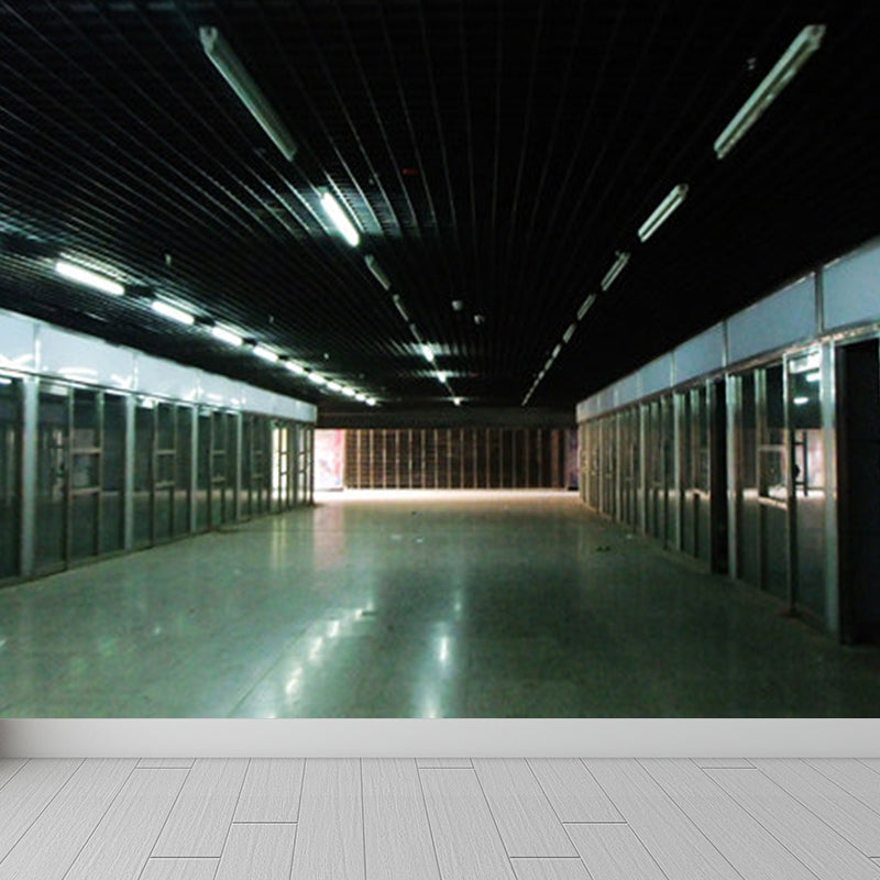 Novelty Girls Mural Wallpaper Corridor Construction Pattern Pastel Color Wall Decor Green Clearhalo 'Wall Decor' 'Wall Mural' 1921366