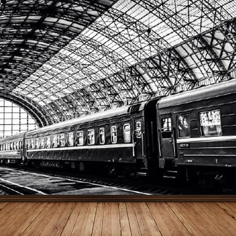 Creative 3D Effect Mural Non-Woven Stain Resistant Soft Color Wall Art for Living Room Black Clearhalo 'Wall Decor' 'Wall Mural' 1921401