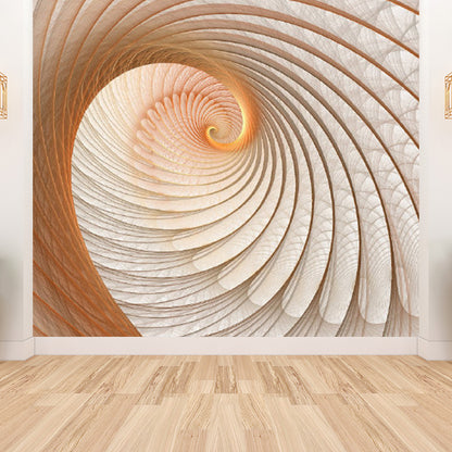 Pastel Color 3D View Mural Wallpaper for Decoration Creative Living Room Wall Art Beige Clearhalo 'Wall Decor' 'Wall Mural' 1921421