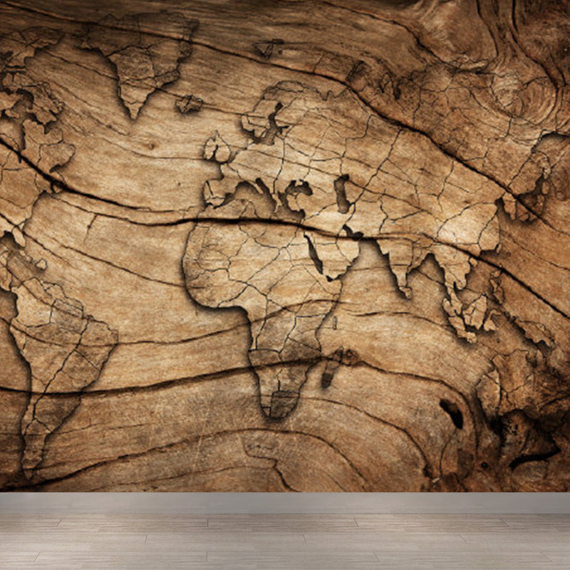 Full Size Illustration Modern Mural Wallpaper with Various World Map in Light Color Clearhalo 'Wall Decor' 'Wall Mural' 1921458