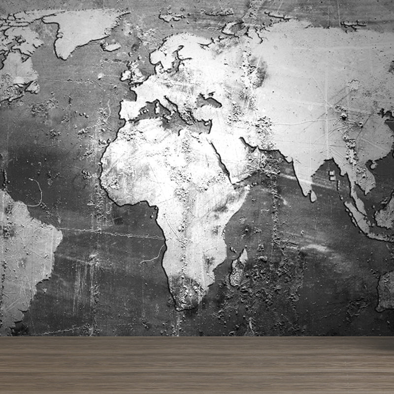 Full Size Illustration Modern Mural Wallpaper with Various World Map in Light Color Clearhalo 'Wall Decor' 'Wall Mural' 1921477