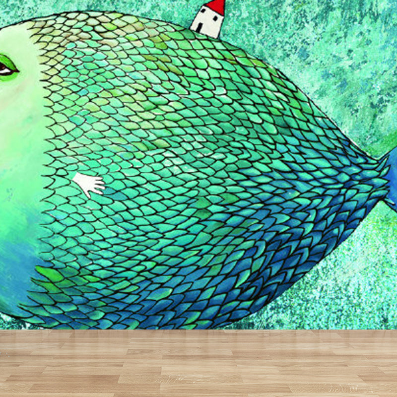 Non-Woven Decorative Wall Mural Modern Cartoon Animals Wall Covering for Living Room Clearhalo 'Wall Decor' 'Wall Mural' 1921502