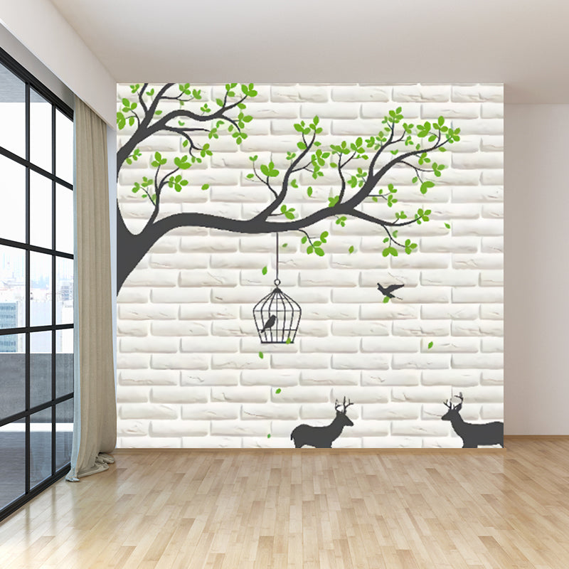 Non-Woven Decorative Wall Mural Modern Cartoon Animals Wall Covering for Living Room Clearhalo 'Wall Decor' 'Wall Mural' 1921512