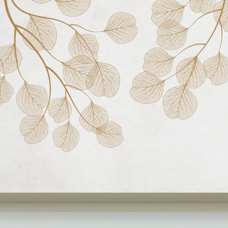 Light Color Botanical Mural Decal Moisture Resistant Contemporary Bathroom Wall Covering Clearhalo 'Wall Decor' 'Wall Mural' 1921533