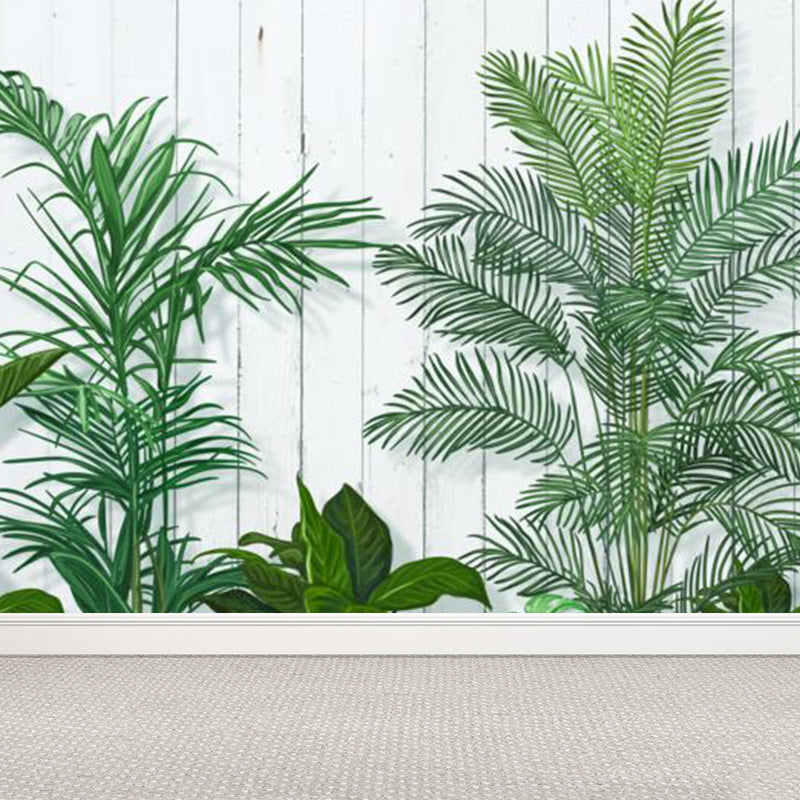 Light Color Botanical Mural Decal Moisture Resistant Contemporary Bathroom Wall Covering Clearhalo 'Wall Decor' 'Wall Mural' 1921537