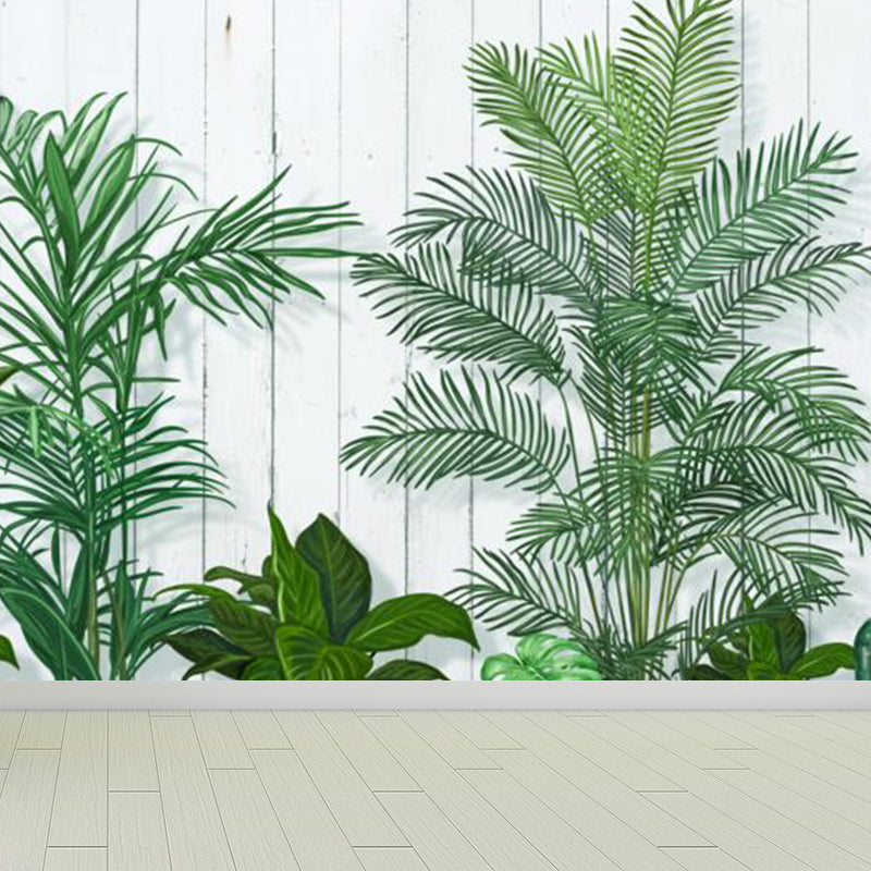 Light Color Botanical Mural Decal Moisture Resistant Contemporary Bathroom Wall Covering Clearhalo 'Wall Decor' 'Wall Mural' 1921538