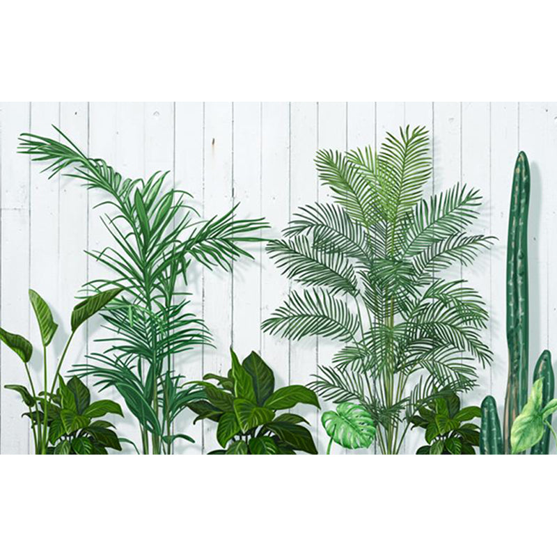 Light Color Botanical Mural Decal Moisture Resistant Contemporary Bathroom Wall Covering Clearhalo 'Wall Decor' 'Wall Mural' 1921539