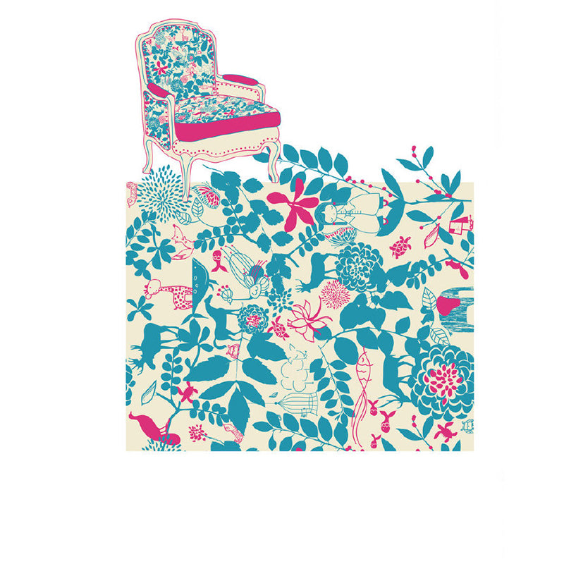 Pastel Color Flower Print Mural Wallpaper Moisture-Proof Wall Art for Dining Room Clearhalo 'Wall Decor' 'Wall Mural' 1921579