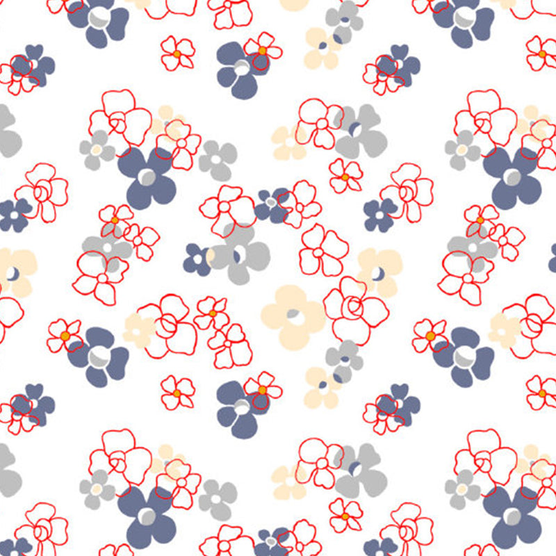 Pastel Color Flower Print Mural Wallpaper Moisture-Proof Wall Art for Dining Room Clearhalo 'Wall Decor' 'Wall Mural' 1921589