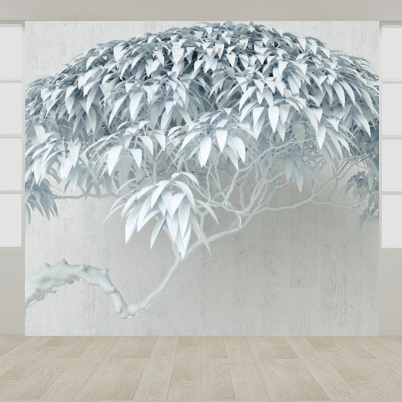 Illustration Style Botanical Wall Mural Giant Wall Covering for Dining Room, Custom Clearhalo 'Wall Decor' 'Wall Mural' 1921602