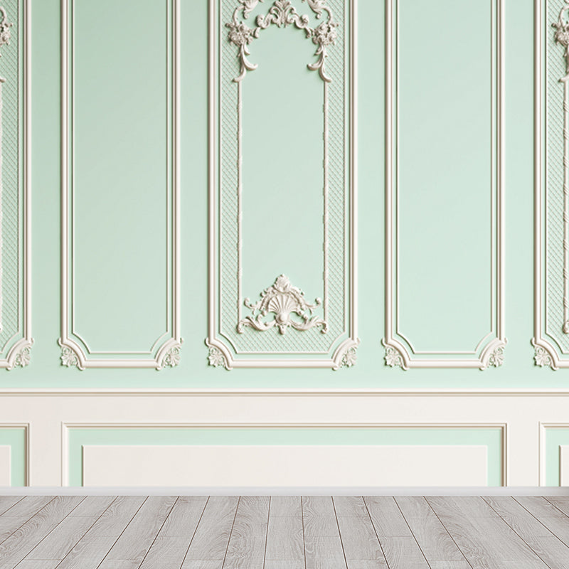 Soft Color Contemporary Mural Wallpaper Huge Geometric Wall Decor for Living Room Light Green Clearhalo 'Wall Decor' 'Wall Mural' 1921621