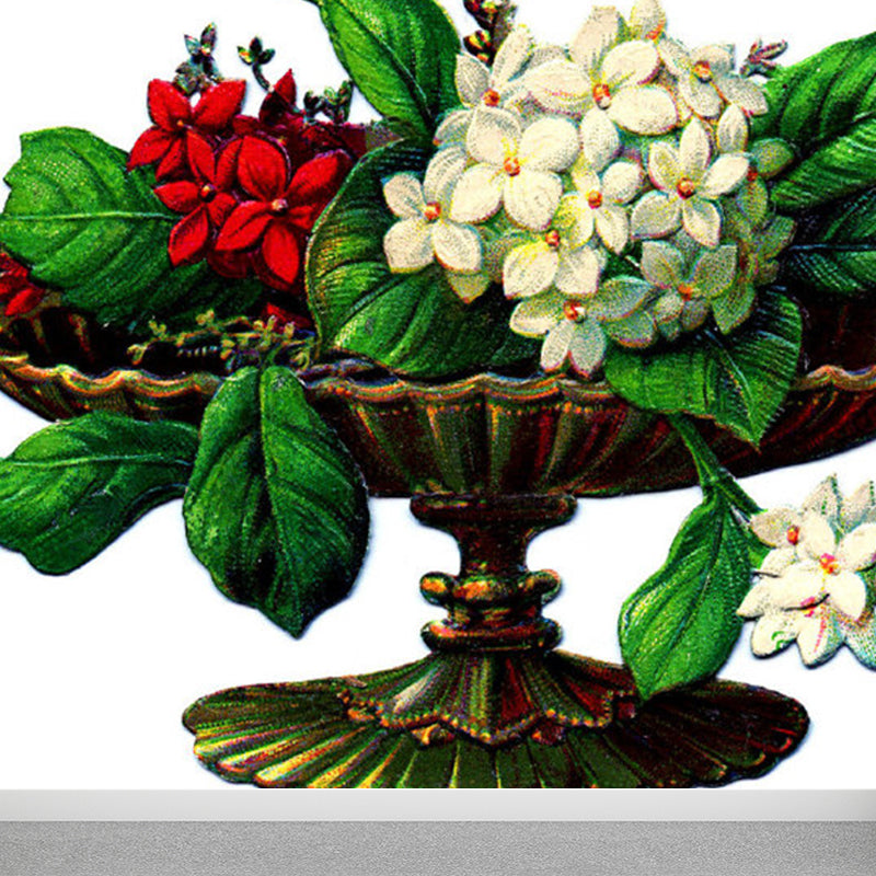 Floral Printed and Plate Mural Wallpaper Pastel Color Modern Wall Covering for Bedroom Brown Clearhalo 'Wall Decor' 'Wall Mural' 1921676