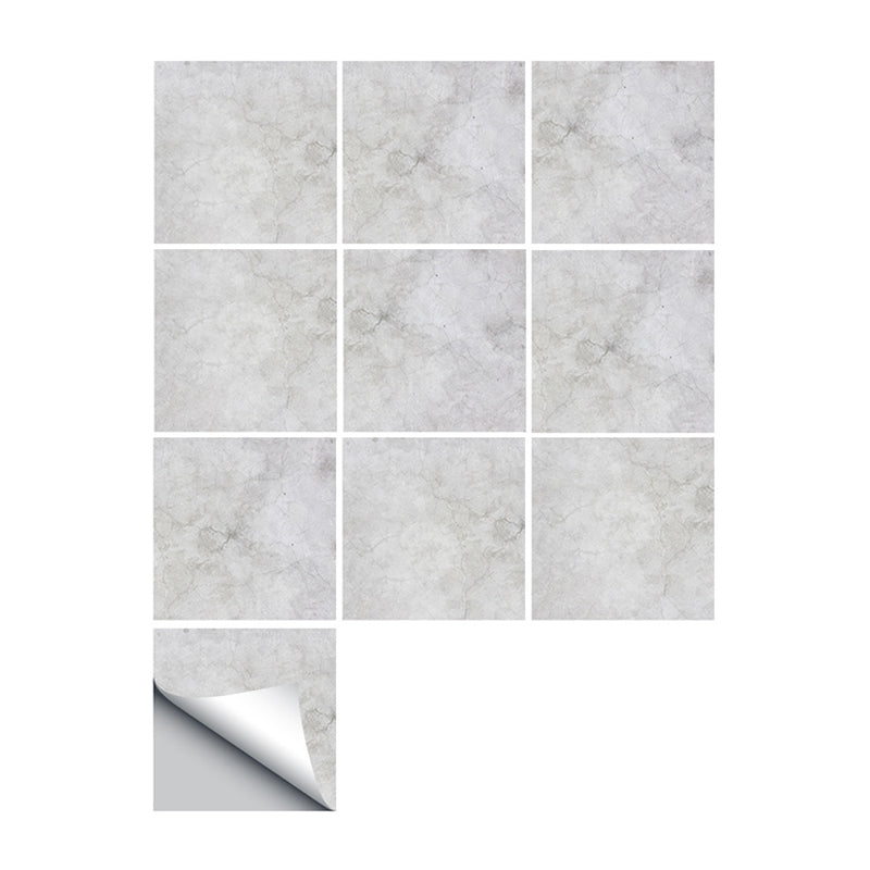Minimalist Marble Wallpaper Panel Set for Bathroom 50 Pcs 12.2-sq ft Wall Art in Grey, Peel and Paste Clearhalo 'Modern wall decor' 'Modern' 'Wallpaper' Wall Decor' 1921684