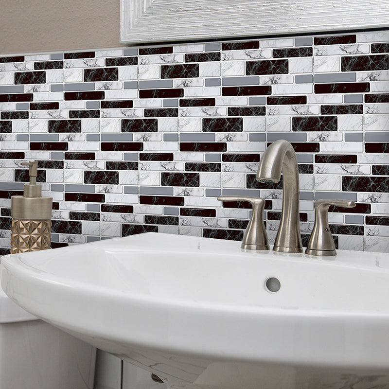 Adhesive Mosaics Tile Brick Wallpapers 8' L x 4" W Contemporary Wall Decor for Home Clearhalo 'Country wall decor' 'Rustic' 'Wallpaper' Wall Decor' 1921708