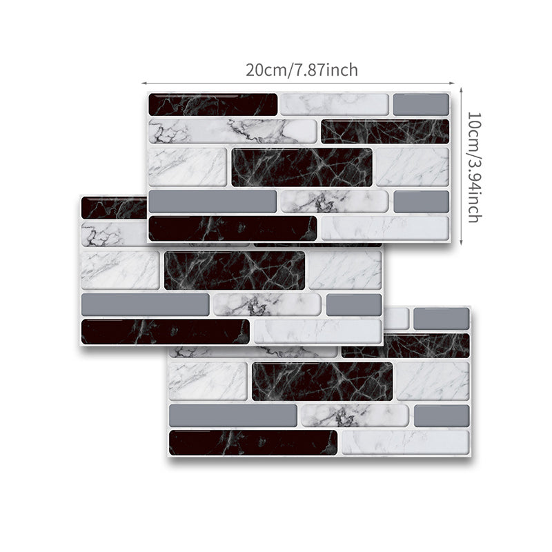 Adhesive Mosaics Tile Brick Wallpapers 8' L x 4" W Contemporary Wall Decor for Home Clearhalo 'Country wall decor' 'Rustic' 'Wallpaper' Wall Decor' 1921710