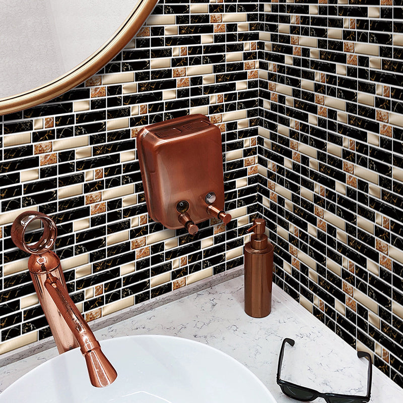 Adhesive Mosaics Tile Brick Wallpapers 8' L x 4" W Contemporary Wall Decor for Home Brown Clearhalo 'Country wall decor' 'Rustic' 'Wallpaper' Wall Decor' 1921711