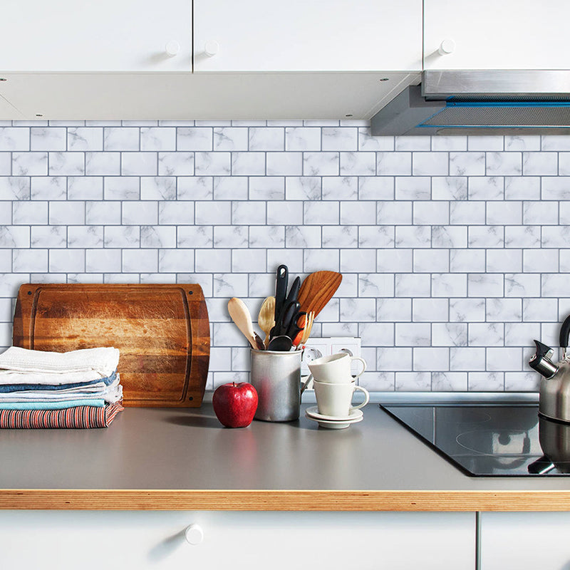 Smooth Blue Wallpaper Panel Country Style Faux Brick Stick On Wall Covering, 8' L x 8" W Clearhalo 'Country wall decor' 'Rustic' 'Wallpaper' Wall Decor' 1921742