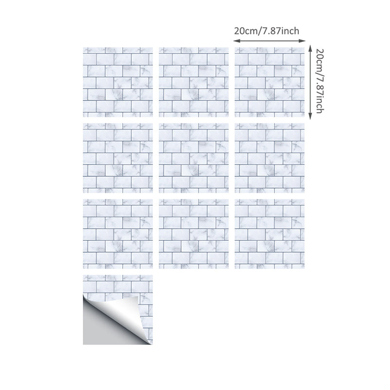 Smooth Blue Wallpaper Panel Country Style Faux Brick Stick On Wall Covering, 8' L x 8" W Clearhalo 'Country wall decor' 'Rustic' 'Wallpaper' Wall Decor' 1921745