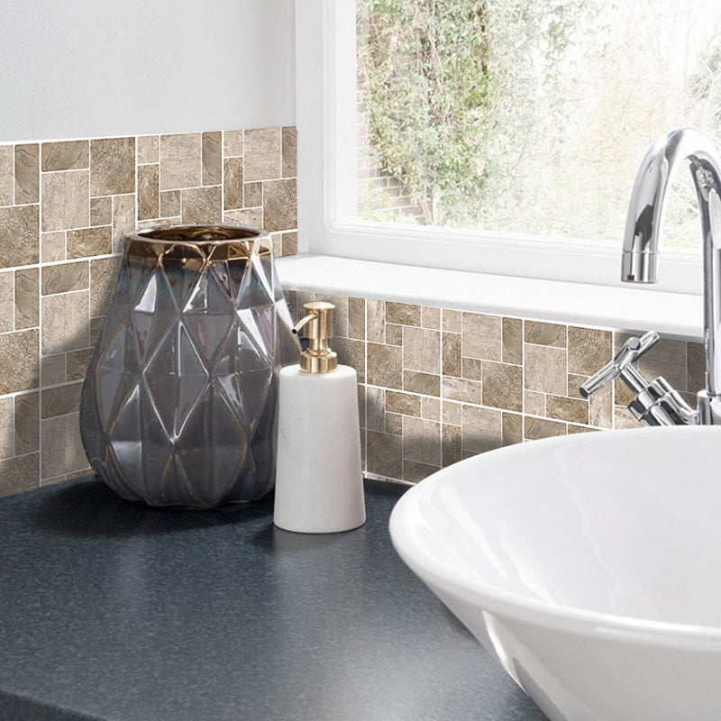 Peel and Stick Brick Wallpapers 18 Pieces Cottage PVC Wall Covering, 6' L x 6" W Clearhalo 'Country wall decor' 'Rustic' 'Wallpaper' Wall Decor' 1921787