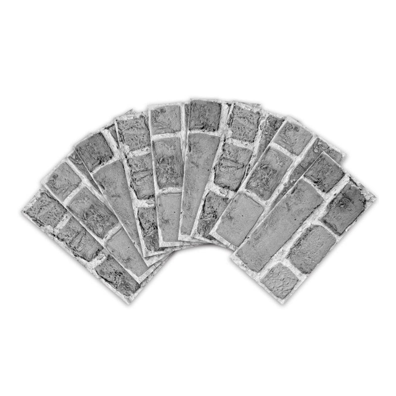 Country Brick-and-Mortar Wallpaper Panels Grey Balcony Adhesive Wall Art, 11.6-sq ft (54 Pcs) Clearhalo 'Country wall decor' 'Rustic' 'Wallpaper' Wall Decor' 1921793