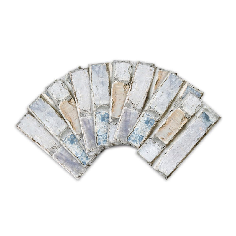 Rustic Brick Stick Wallpaper Panels PVC Removable Grey Wall Decor for Stairway, 54 Pieces Clearhalo 'Country wall decor' 'Rustic' 'Wallpaper' Wall Decor' 1921797