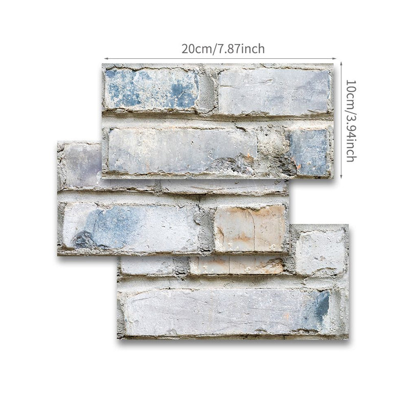 Rustic Brick Stick Wallpaper Panels PVC Removable Grey Wall Decor for Stairway, 54 Pieces Clearhalo 'Country wall decor' 'Rustic' 'Wallpaper' Wall Decor' 1921798