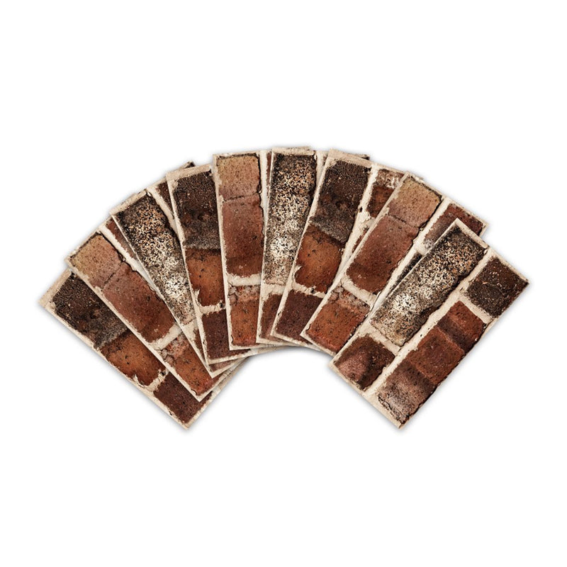 Red Brown Farmhouse Wallpapers 11.6-sq ft Brick Tiles Self-Adhesive Wall Covering for Stairs Clearhalo 'Country wall decor' 'Rustic' 'Wallpaper' Wall Decor' 1921802