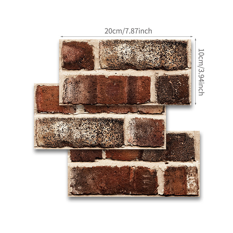 Red Brown Farmhouse Wallpapers 11.6-sq ft Brick Tiles Self-Adhesive Wall Covering for Stairs Clearhalo 'Country wall decor' 'Rustic' 'Wallpaper' Wall Decor' 1921803