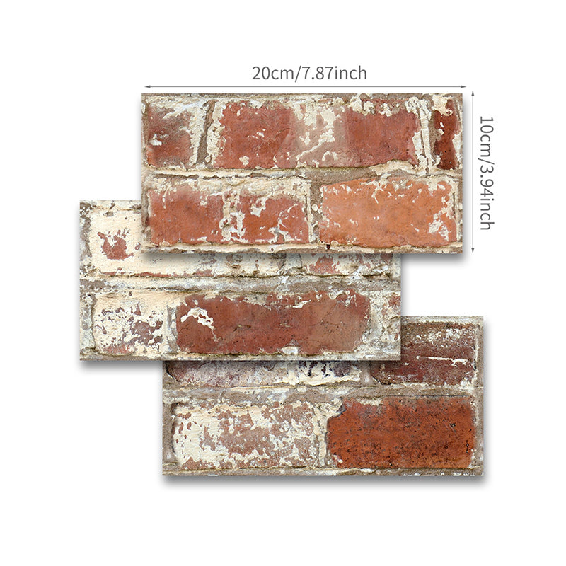 Distressed Red Brown Brick Wallpaper Peel and Paste Cottage Living Room Wall Art Clearhalo 'Country wall decor' 'Rustic' 'Wallpaper' Wall Decor' 1921808