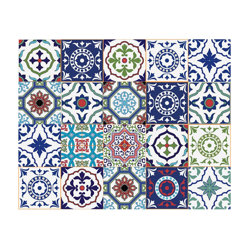 Purple Mandala Wallpaper Panel Baroque Tiles Boho Adhesive Wall Decor for Restroom Clearhalo 'Wall Decor' 'Wallpaper' 1921862