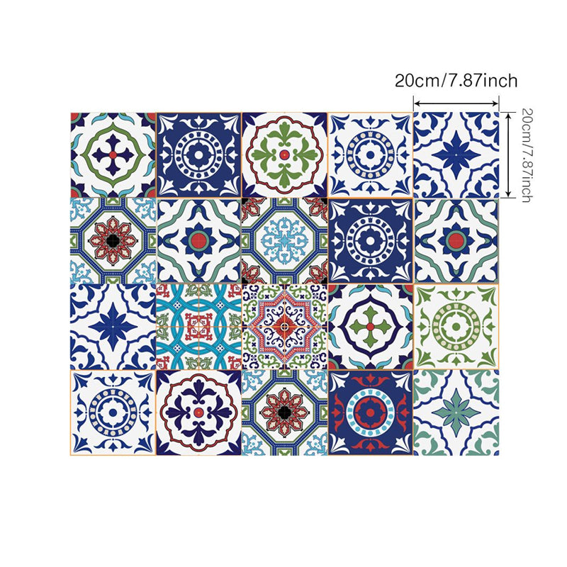 Purple Mandala Wallpaper Panel Baroque Tiles Boho Adhesive Wall Decor for Restroom Clearhalo 'Wall Decor' 'Wallpaper' 1921863