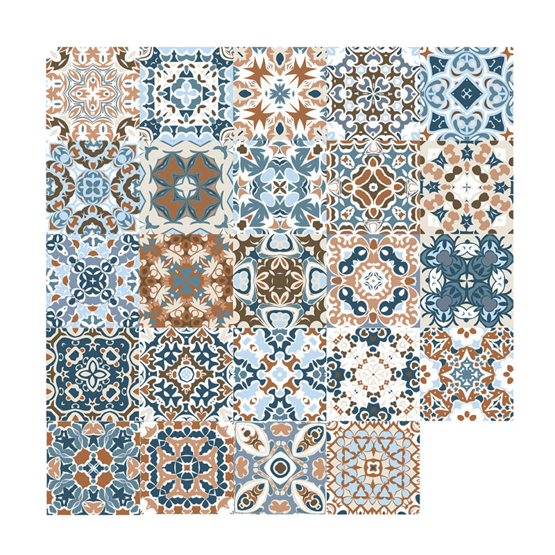 Bohemian Mandala Stick Wallpaper Panels for Kitchen Backsplash 8' L x 8" W Wall Covering in Brown Clearhalo 'Wall Decor' 'Wallpaper' 1921867